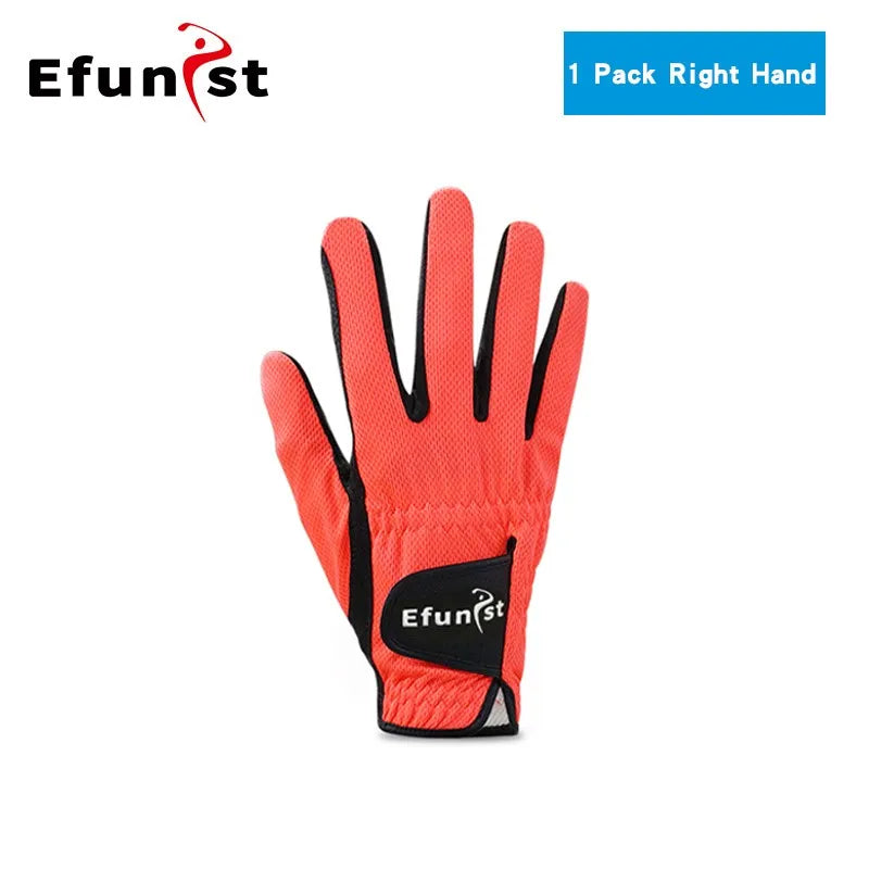 Men's Golf Glove Micro Soft Fiber Breathable 1 Pair or Worn on Left/Right Hand With Magic Tape Elastic band 5 Colors Golf Golves