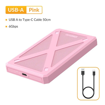 iDsonix 2.5 inch SATA HDD Enclosure USB 3.1 Type C External Hard Drive Case 6Gbps SATA SSD Disk Storage Case for 7-9mm SSD HDD