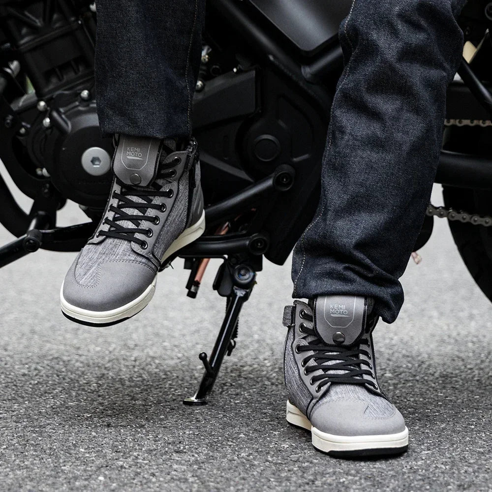 Motorcycle Shoes Men Riding Boots Casual Flat Shoes Anti-collision Toe Heel Protection Outdoor Cycling Motobike Sports Sneakers