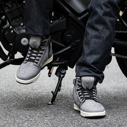 Motorcycle Shoes Men Riding Boots Casual Flat Shoes Anti-collision Toe Heel Protection Outdoor Cycling Motobike Sports Sneakers