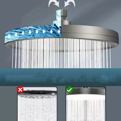 New 6 Modes Large Flow Supercharge Rainfall Shower Head 230mm Round High Pressure Top Spray Rain Showerhead Bathroom Accessories