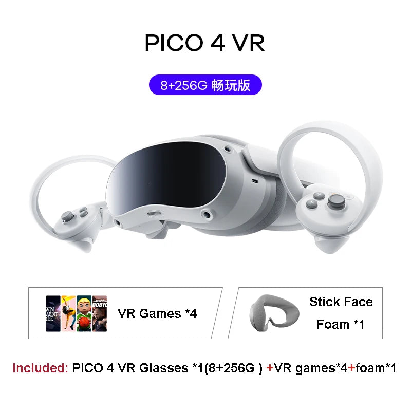 Pico 4 PRO VR Streaming Game Glasses Advanced All In One Virtual Reality Headset Display 55 Freely Popular Games 256GB 3D 8K