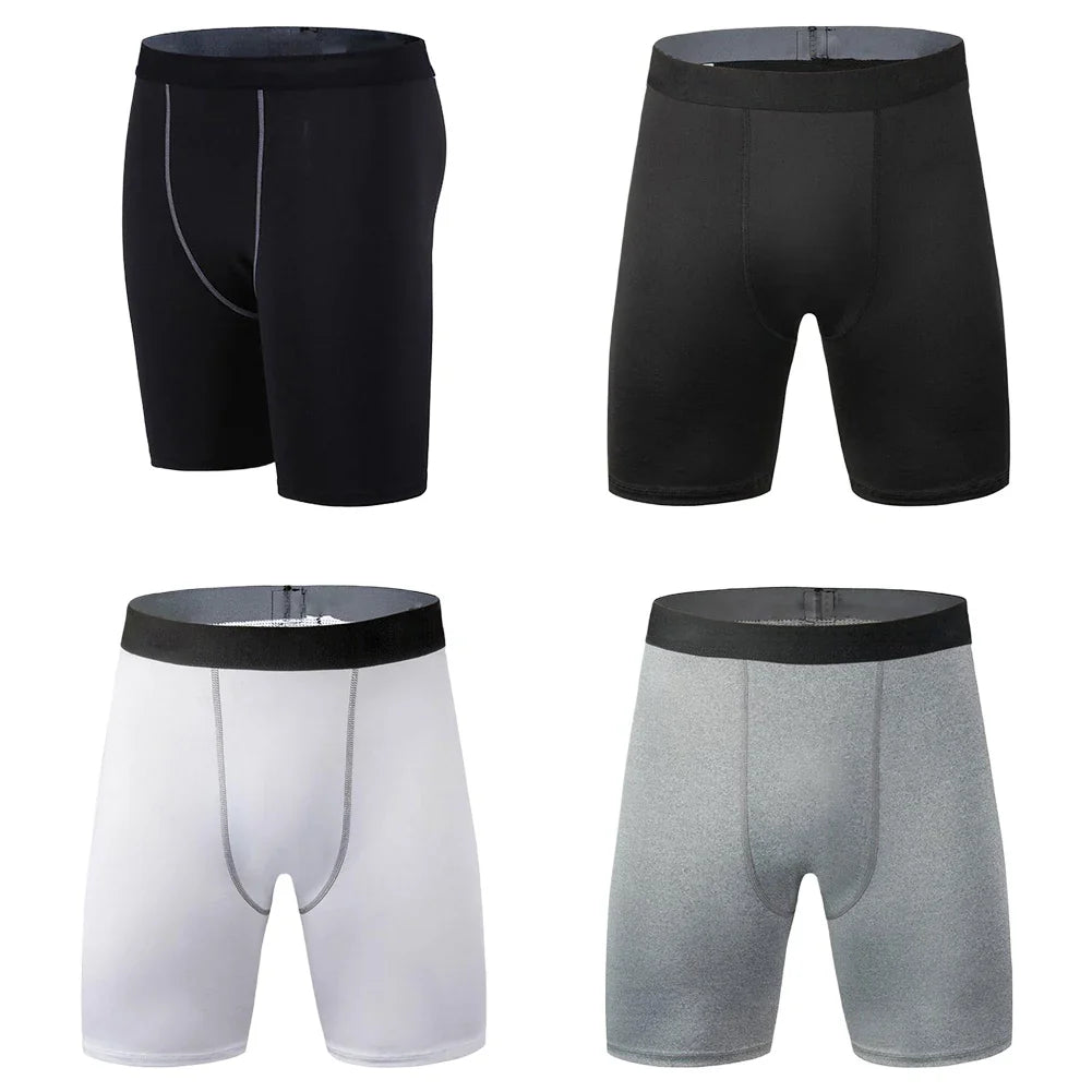 Men's Leggings Compression Pants Sports Leggings Basketball Quarter Shorts Quick Drying Running Training Stretch Fitness Pants