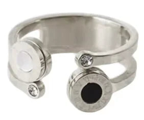 Shiny Crystal High End Non Tarnish Fashion Geometric Open Gold Plated Stainless Steel Rings for Women Wedding Ring Jewelry Gifts