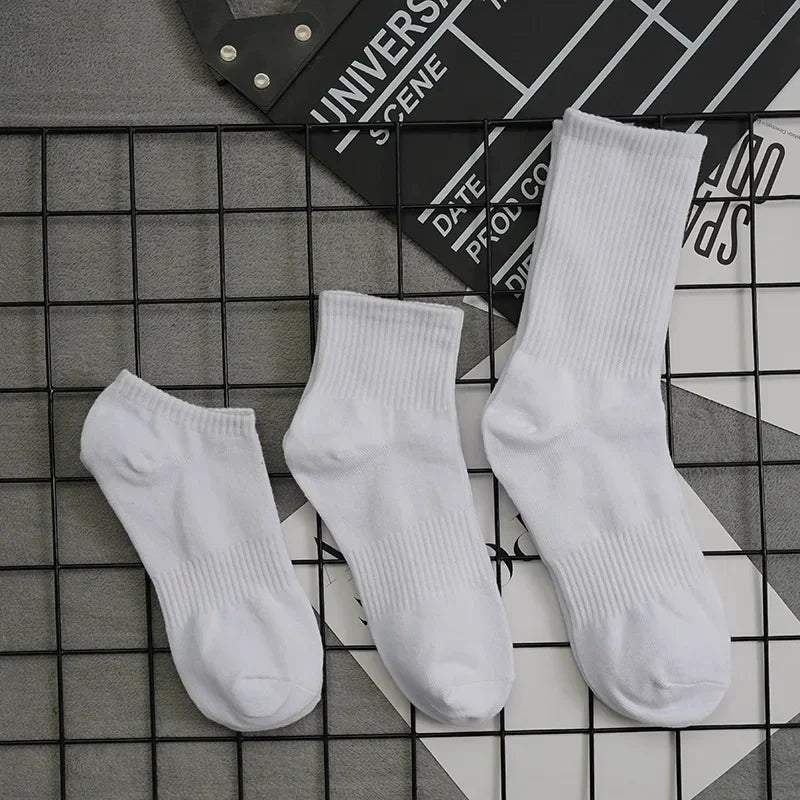 10pairs Socks Men's Cotton Deodorant Winter Towel Bottom with Velvet Mid-tube White Stockings Thickened Sports Basketball Socks