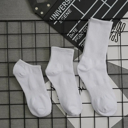 10pairs Socks Men's Cotton Deodorant Winter Towel Bottom with Velvet Mid-tube White Stockings Thickened Sports Basketball Socks