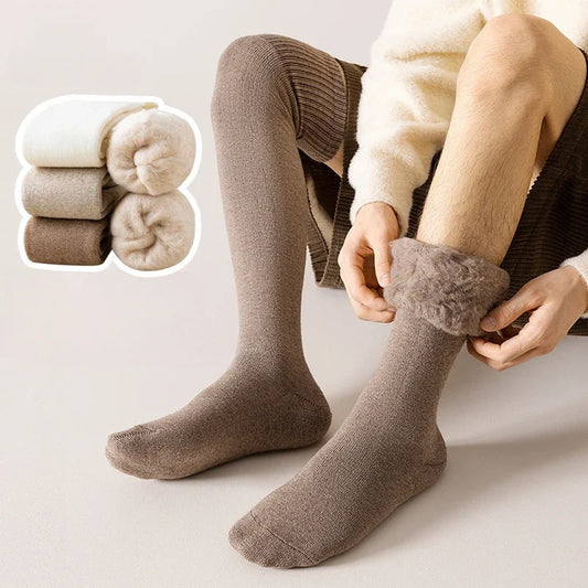 Women's Thick Warm Knee-High Socks ¡§C Soft Fluffy Thermal Long Socks, Cozy Solid Color Winter Leg Socks for Cold Days