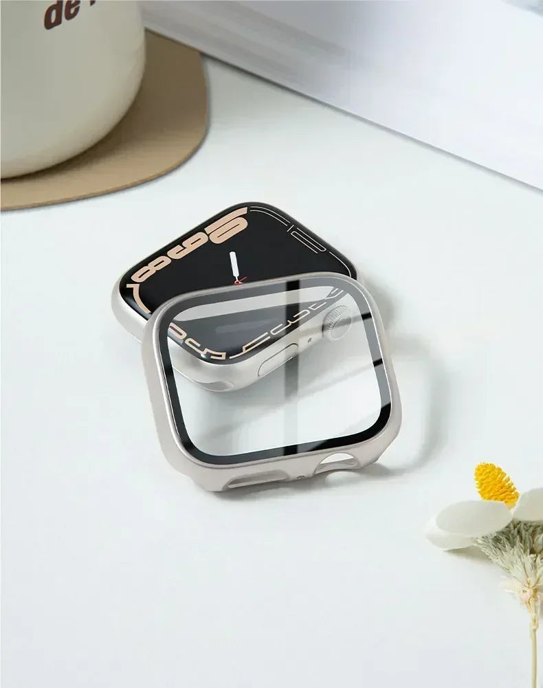 Tempered Glass+Cover For Apple Watch series 10 42mm 46mm Matte Hard PC bumper Screen Protector Case iWatch 10 42/46 Accessories