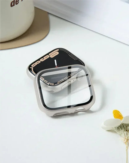 Tempered Glass+Cover For Apple Watch series 10 42mm 46mm Matte Hard PC bumper Screen Protector Case iWatch 10 42/46 Accessories