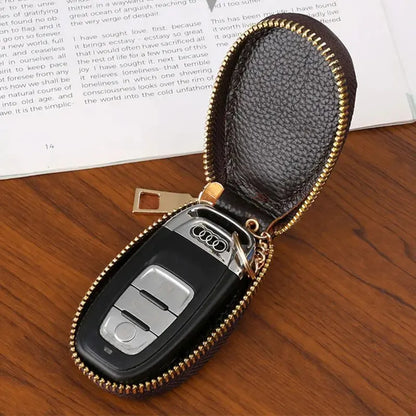 1PCS Leather Zipper Key Wallet Keychain Multifunctional Mini Purse Key Holder Case
