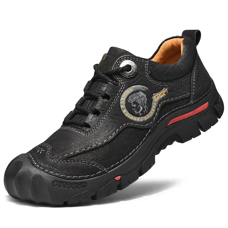 Outdoor Camping Hiking Shoes Men Genuine Leather Sports Sneakers Man Travel Casual Shoes Leisure Walking Climbing Men's Footwear