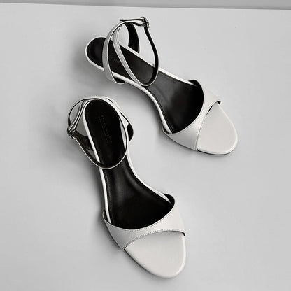 QUTAA 2025 Sexy Slingbacks Women High Heels Sandals Open Toe Pumps Shoes Party Genuine Leather Wedding Shoes Office Size 34-43