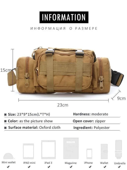 Duffel Waist Bag Molle Waterproof Fanny Packs Camera Bag EDC Utility Pouch Crossbody with Shoulder Strap Hand Carry
