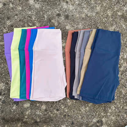 Solid Color Cycling Women Sport Yoga Short leggings Compression Support Sweat-Wickin Comprehensive Training Jog Internal Pocket