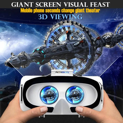 Virtual Reality Glasses IMAX Giant Screen 3D Movie Google Cardboard Box VR Headset Helmet for Smartphone,Support Game Joystick
