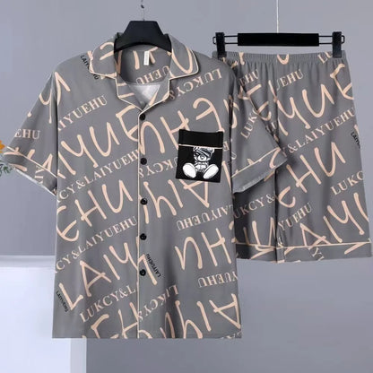 Men's Summer Spwear Set Thin ort Sve ort Pants Oversize Cardigan Home Clothes Lightweight Breathable Comfortable Co...