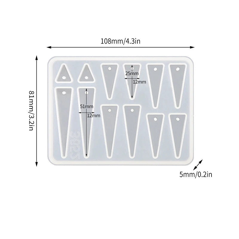 Geometric Earring Pendant Silicone Mold Round Epoxy Resin Mould For DIY Ornaments Keychain Necklace Charms Epoxy Resin Crafts