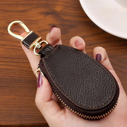 1PCS Leather Zipper Key Wallet Keychain Multifunctional Mini Purse Key Holder Case