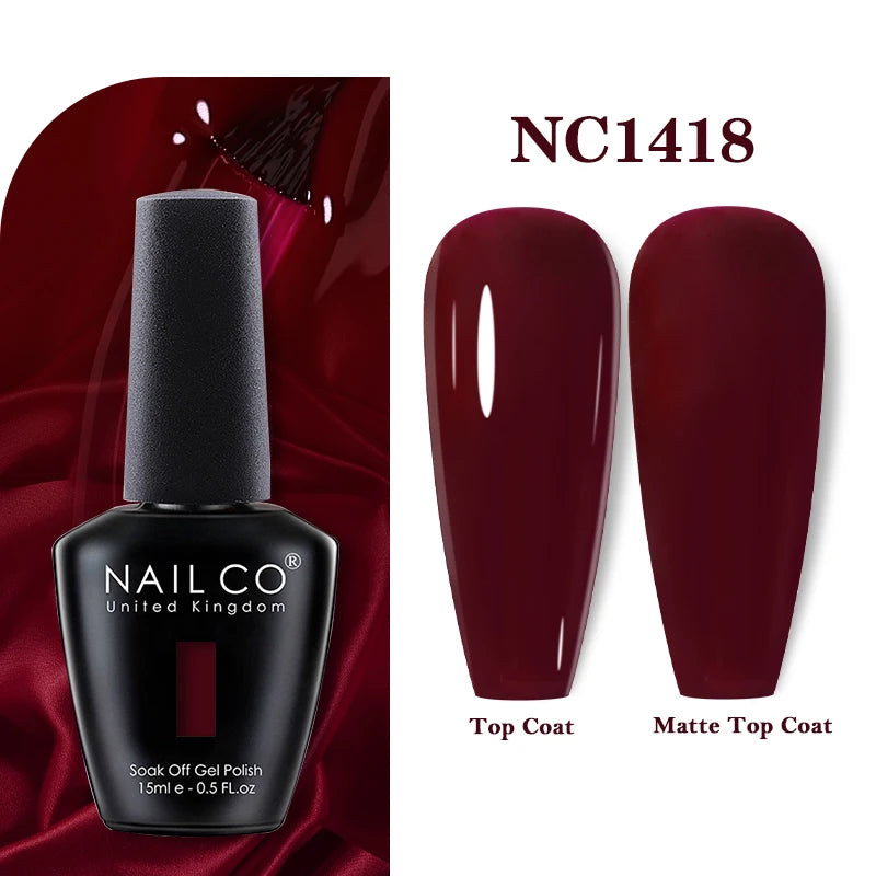 NAILCO 131Colors Vernis Semi Permanent UV Varnish Gel Nail Polish Nails Art Gel Manicure TOP BASE Varnish Hybrid
