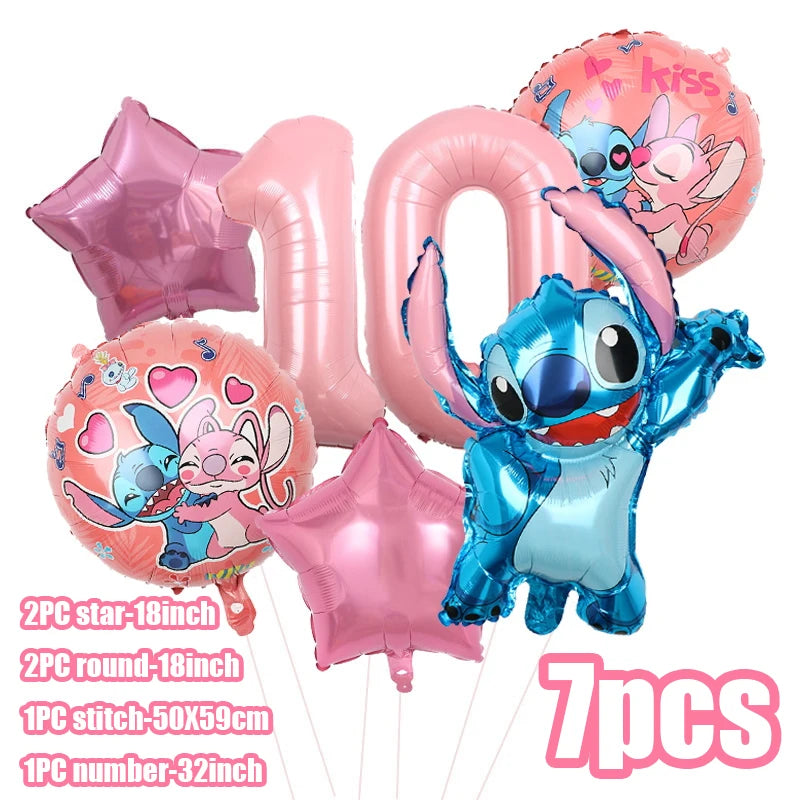 Disney Stitch Birthday Party Balloons Lilo & Stitch Balloon Sets Baby Shower for Kids Birthday Party Decorations Supplies Gifts