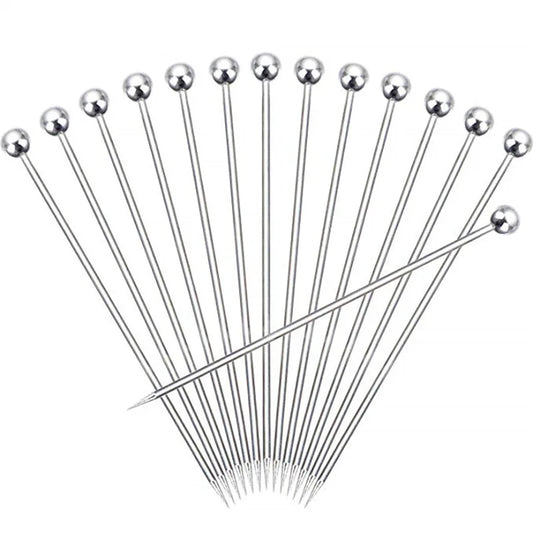 10/50/100Pcs Stainless Steel Cocktail Picks Fruit SticksToothpicks for Party Bar Tools Drink Stirring Sticks Martini Picks Party