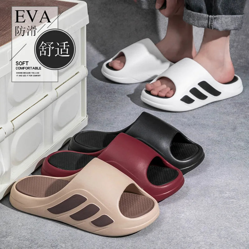 New Men Slippers Slides with a Sense High Aesthetic Value External Wear Anti Slip Thick Bottom, Beach Cool Slippers for Men