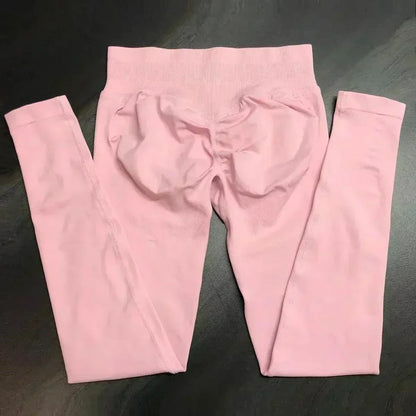 No Logo Scrunch Bum Gym Legging for Women Low Waistband Seamless Yoga Legging Workout Yoga Pants Push Up Sports Tights