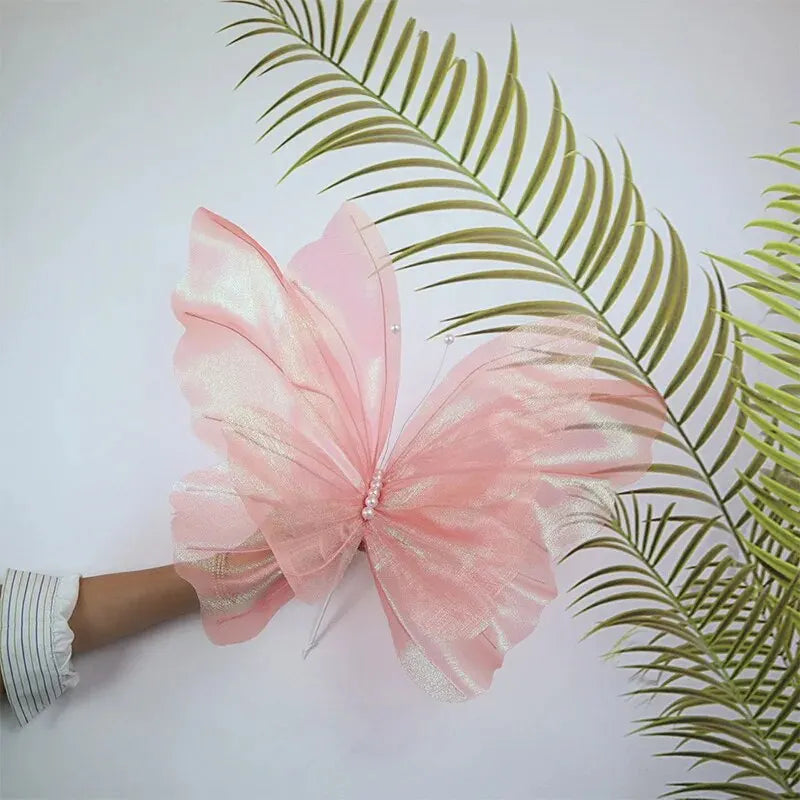 50 cm large 3D simulation butterfly, wedding festival decoration, large hanging hollow tulle fake butterfly