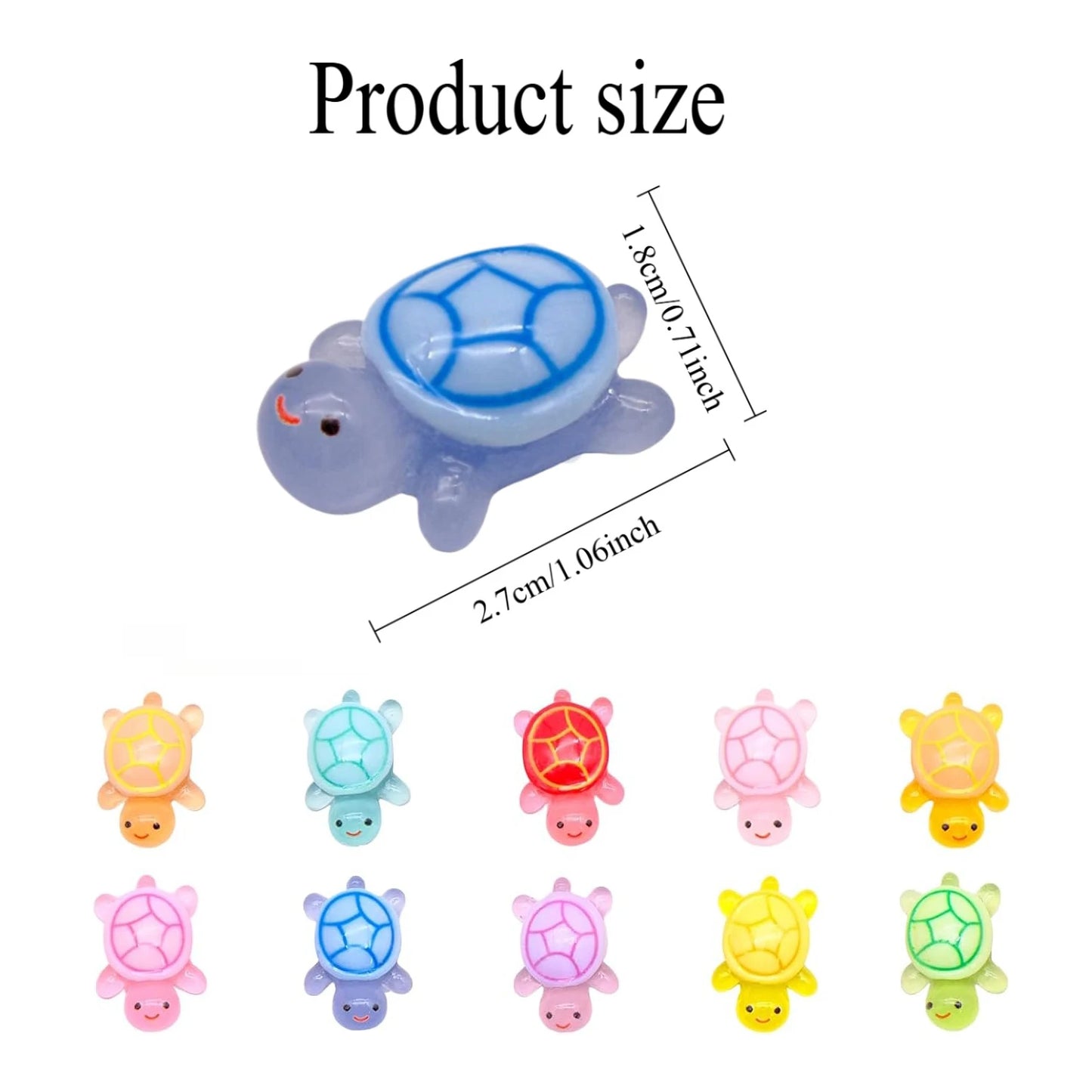 20/50/100 PCS Cute Mini Luminous Turtle Ornaments Glowing in The Dark MiniTurtle Micro Landscape Kids Toys Home Decoration Gift