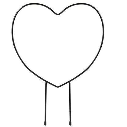 1Pc Garden Plant Support Stake Stand Round Vine Climbing Rack Ironheart-Shaped Flower Plant Trellis Support Frame Garden Decor