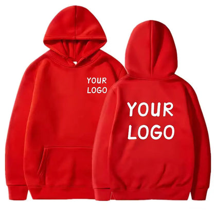 DIY Custom Your Brand LOGO  Men Women Casual Hoodie  Top Solid Color Pullover Street Personality Sweatshirt Custom Gifts
