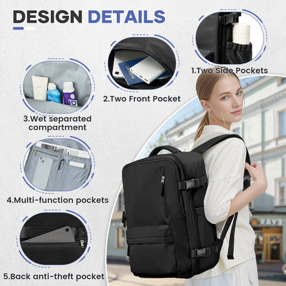Vacuum Compression Travel Backpack - Large Capacity Foldable Hiking Bag Lightweight Laptop Bag,Essential Outdoor Travel Backpack