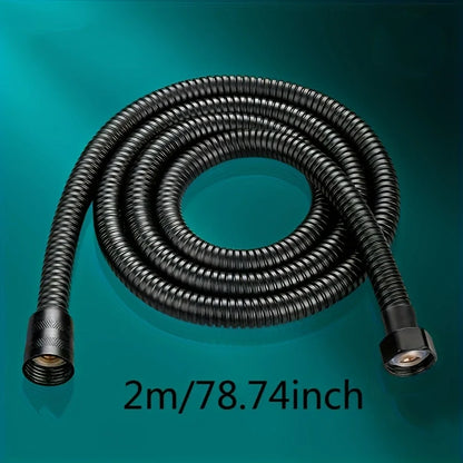 1pc Flexible Stainless Steel Shower Hose - 1.5m/2m/3m, Explosion-Proof with Electroplated Metal Finish, Easy Wall-Mount Installa