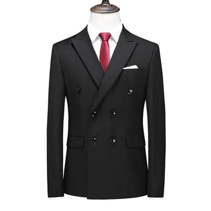 2025 Brand Fashion Men Double Breasted Tuxedo Business Suit/Male Slim Fit  Korean Casual Clothing/Men's Casual Jacket Blazers