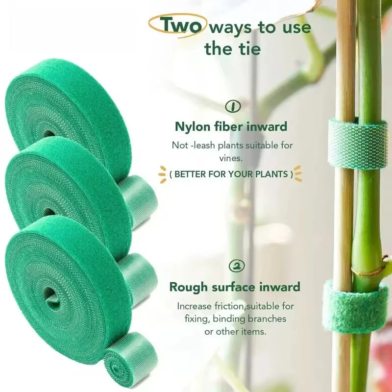 Nylon Plant Support Tape Self Adhesive Plant Fixing Cable Tie For Garden Reusable Plants Hook Loop Horticulture Straps Supplies