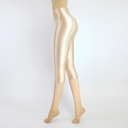 Satin Silky Smooth Women Pants Sexy Tight High Waist Gloss Pants Capris Yoga Sports Joggers Sweatpants Women Pants Bottoms