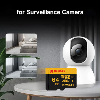 KODAK Micro SD Memory Card 64gb TF Flash 32gb Class10 SD Cards 128gb 256gb 512gb U3 V30 A1 Storage Card for Car Camera PC Phone