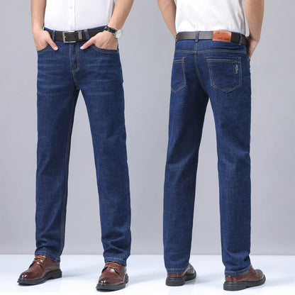 Men's Denim Jeans Thin Summer Straight Business Soft Fashion New High Quality Pants New Arrivals Dropship OL Work Trousers