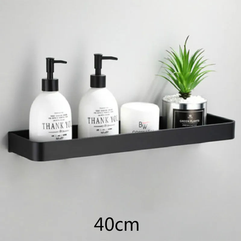 ULA Bathroom Shelf Black Shower Storage Rack Black Corner Shelves Wall Mounted Bathroom Accessories Toilet Shampoo Holder