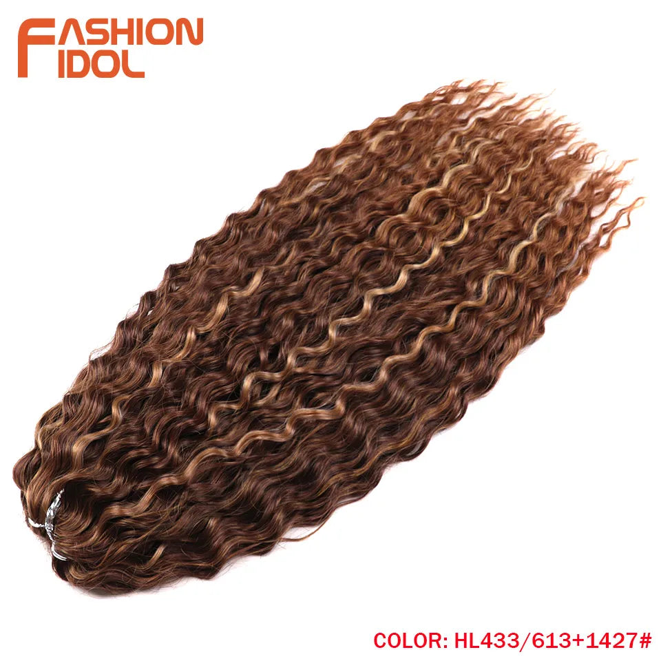 Ariel Hair Synthetic Twist Crochet Curly Hair 24 Inch Water Wave Braid Hair Ombre Blonde Brown Deep Wave Braiding Hair Extension