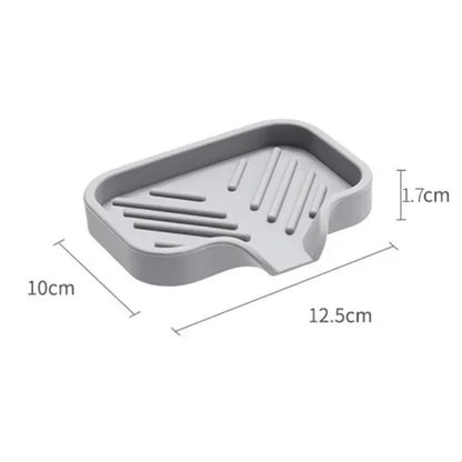 Multifunctional Silicone Sink Tray with Drain - Soap Holder, Sponge & Brush Organizer for Kitchen & Bathroom