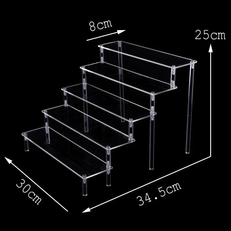 Acrylic Risers for Display 2-5 Tier Acrylic Display Stand Perfume ,Clear Cupcake Stand Holder for Figures Dessert Doll Shelves