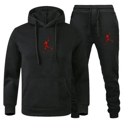 2025 Autumn/Winter Men's jogging Fitness sportswear Set: Fashionable long-sleeved sweatshirt + casual pants 2-piece set