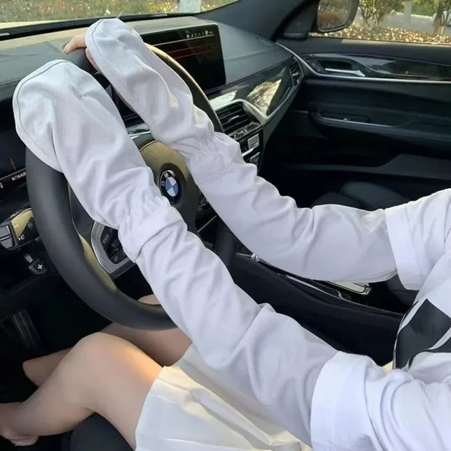 Ice Anti-sunburn Sleeve Summer UV Solar Arm Sleeves Women's Driving Sun Protection Long Sleeve Anti-UV Cycling Sleeves Loose