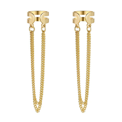 Gold Silver Color Leaves Clip Earring for Women Men Creative Simple C Ear Cuff Non-Piercing Ear Ear Clip Set Trendy Jewelry Gift