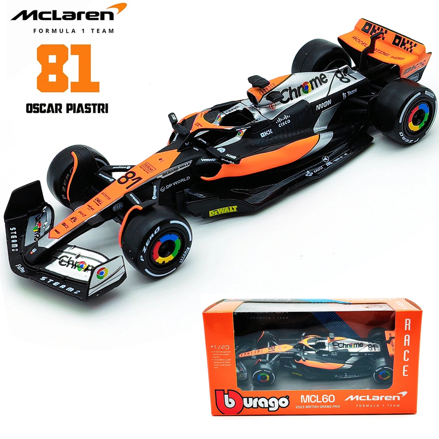 Bburago 1:43 2024 RB20 SF24 W14 W13 SF23 MCL60 RB19 RB18 W12 F1 Racing Formula Car Static Simulation Diecast Alloy Model Car