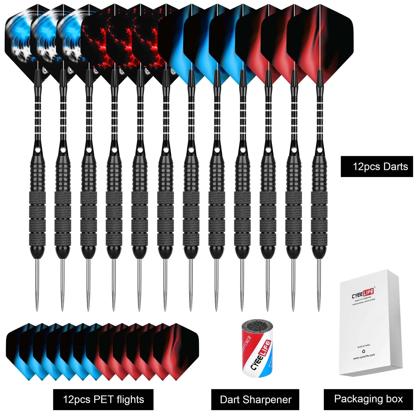 CyeeLife 6/12PCS 24G hard dart steel needle practice bar entertainment fall resistant professional flyer suit outdoor