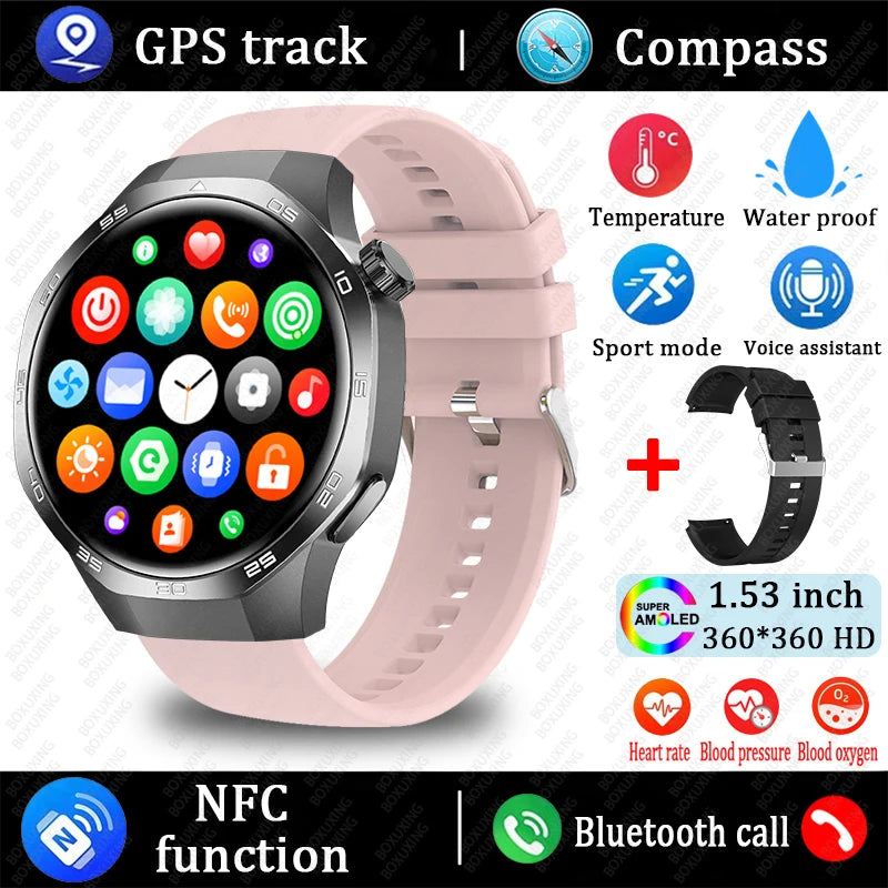 2025 New Watch 5 MAX Smart Watch HD AMOLED Screen NFC GPS Tracker Bluetooth Call Waterproof Sports Health Smartwatch Men Women