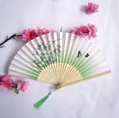 1Pcs Folding Hand Fan with , Chinese Retro Style Birthday Gift for Dance Performance, Decoration