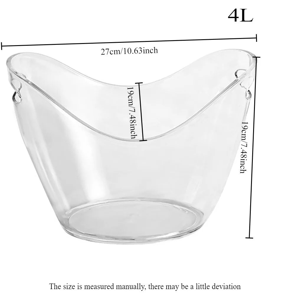 Acrylic Ice Bucket Transparent IceStorage Bucket BeverageCooling Bucket Party Champagne Bucket Essential for Entertaining Guests